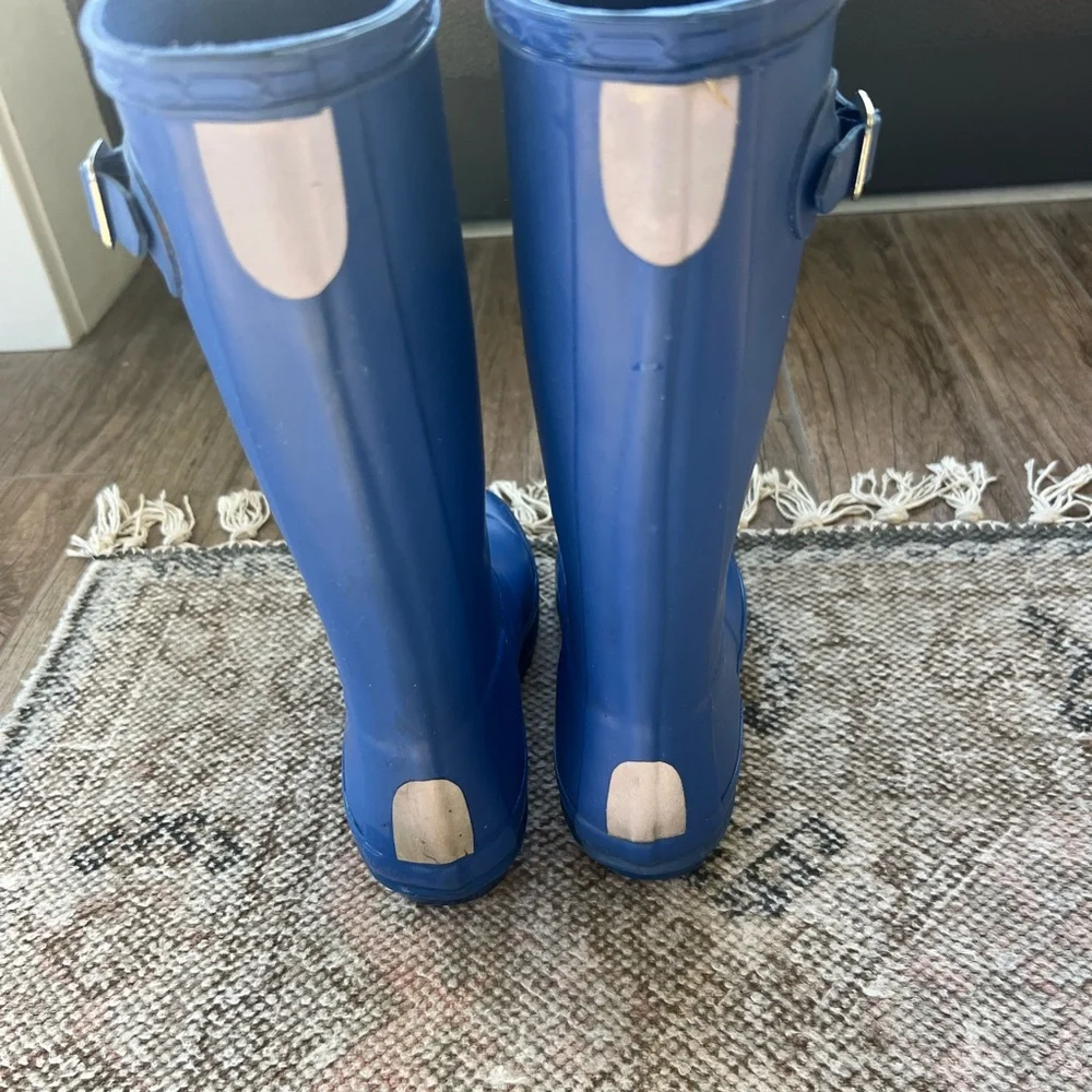 Hunter Original Kid Blue Rain Boots - Picture 2 of 3